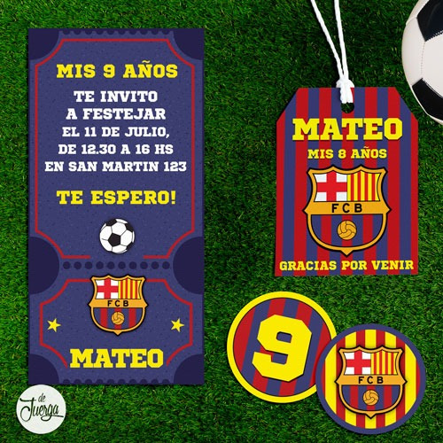 Kit Imprimible Futbol Barcelona Cumple Personalizado Barsa