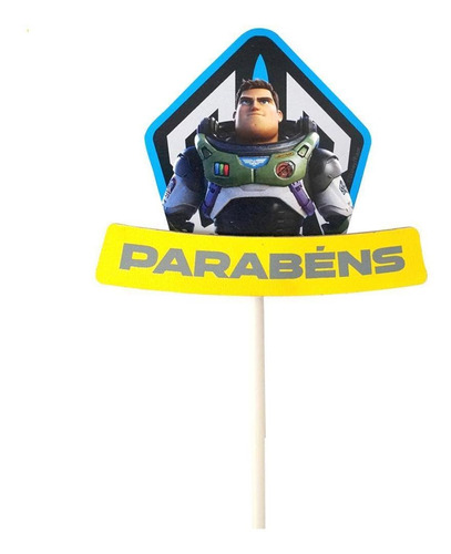 Top para tarta de Buzz Lightyear con forma de pico para fiesta de cumpleaños