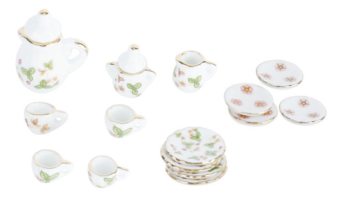 Juego De Tazas De Té Doll House, 15 Unidades, 1/12 Piezas, C