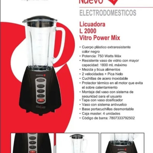 Desenmarañar diamante famoso Licuadora Sindelen Powermix L-2000vng 750w/vaso Vidrio 1,8lt | Cuotas sin interés Desenmarañar diamante famoso Licuadora Sindelen Powermix L-2000vng 750w/vaso Vidrio 1,8lt | Cuotas sin interés