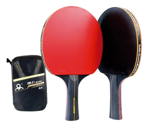 Pack De 2 Paletas De Ping Pong Boli 6 Star Negra Y Roja