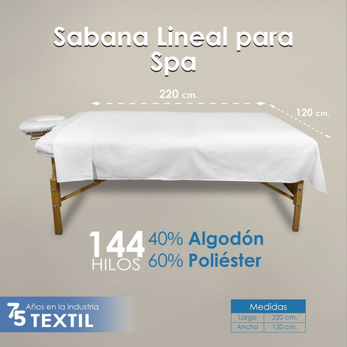 10 Jgo Sabana Camilla Masaje Spa 144 Hilos 60/40 Pol/aLG
