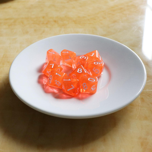 D10 Diez Juegos De Dados Plástico Para Rpg & Games Naranja