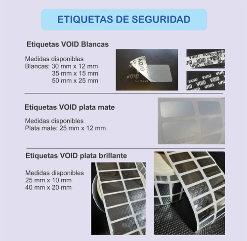 Imagen 3 de 4 de Etiquetas Para Tornillos Seguridad Garantía Fajas X 100