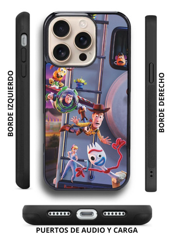 Funda Antigolpes Para Iphone Y Otros Toy Story 4 Forky Negro Iphone 16 Pro Max
