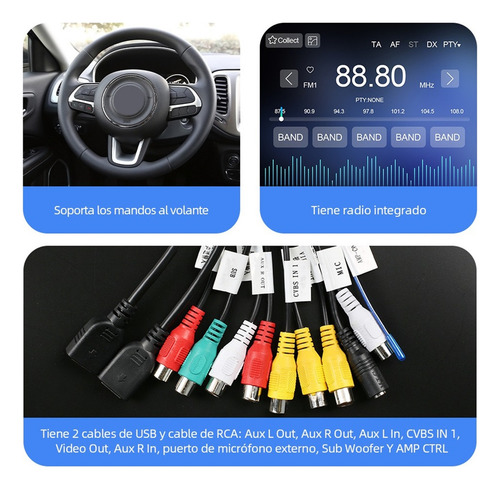 Estéreo 4+64g Carplay Para Jeep Compass 2018-2021 4k Wifi6