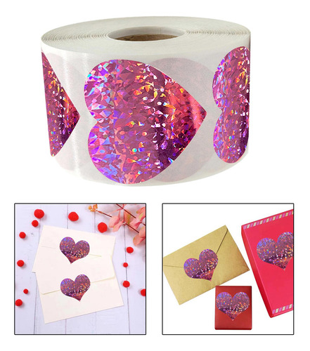 2 X 500 Pegatinas De Corazón En Rollo De Pegatinas De Amor