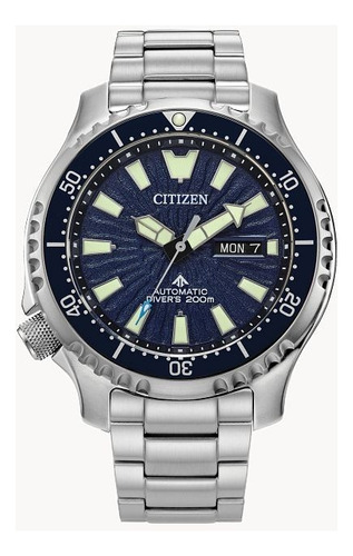 Citizen Promaster Dive Automatic Fugu Ny0136-52l Color de la correa Plata Color del bisel Plata Color del fondo Azul