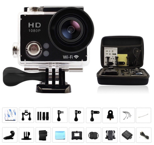 Camara De Accion Wifi 1080hd 12mp+bolso+gopro Go Pro