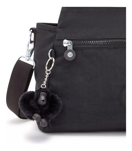 Kipling Bolsa Elysia Mediana Nueva 100% Original Black Noir Color Sólido