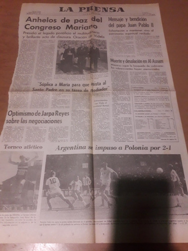 Tapa Diario La Prensa 13 10 1980 Beagle Selección Argentina 