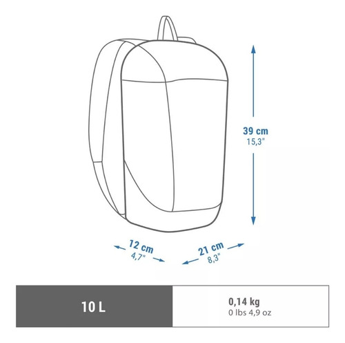 Mochila Deportiva Quechua Nh Arpenaz 50 - 10l Compacta Azul Oscuro Liso