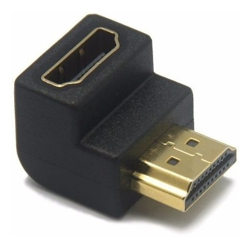 Imagen 2 de 7 de Hdmi Cople Union Adaptador Conector Hembra Macho 90 Grados