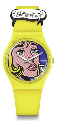 Reloj Swatch Cuarzo Amarillo Moderno Biosourced Como Arte De