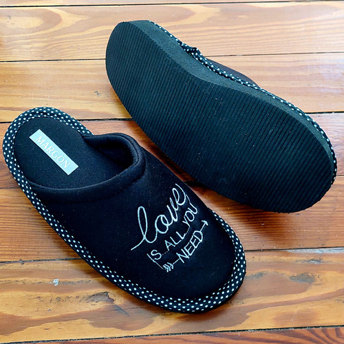 Pantuflas Dama Algodon Acolchadas Love Is All
