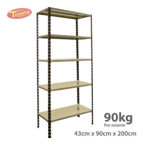 Imagen 1 de 5 de Estanteria Metalica 90 45 200 Cm Tisera Oficina 90 Kg 43902p