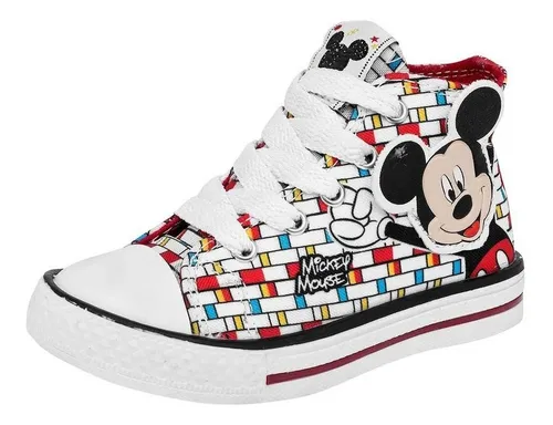 puerta capa Nombrar Tenis Mickey Mouse Niño Panam 100086-0015 Blanco 12-16 T4