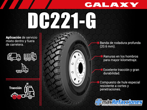 Llanta Camión 11r22.5 146/143l Tracción H Galaxy Dc221-g