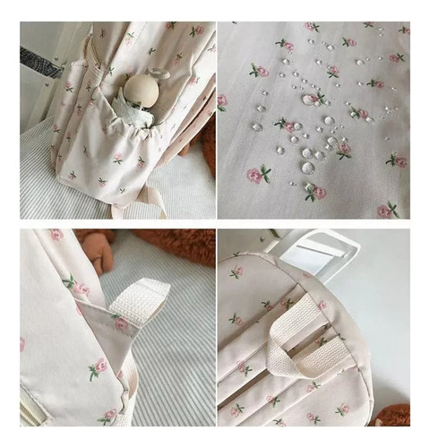 A Para Dty Mochila Kawaii Con Estampado Floral, Mochila