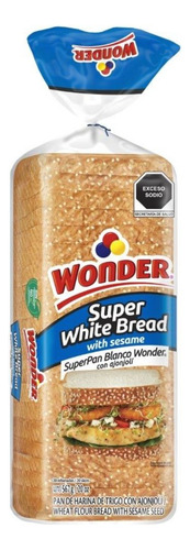 5 Pza Pan Blanco Wonder Con Ajonjolí 567 G