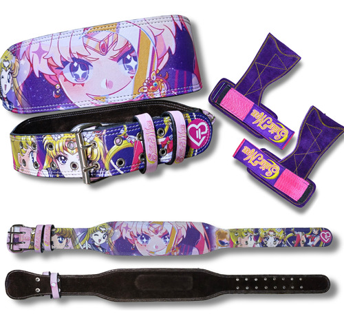Kit Cinturon Faja Y Straps Calleras Sailor Moon Gym Mujer