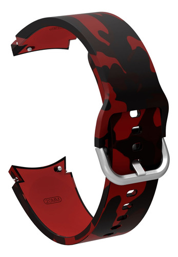 Pulseira Militar Camuflada Para Samsung Galaxy Watch 5 44mm Cor Vermelho