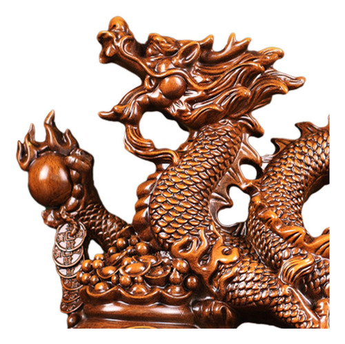 Figuritas De Dragón De Resina, Escultura Color Madera Medio