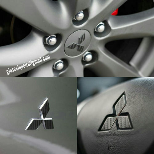 Imagem 1 de 1 de Combo De Adesivos Em Carbono Preto Lancer
