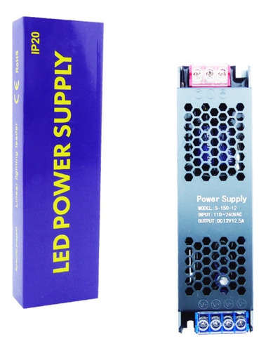 Fuente Poder Para Tiras Led 150 Watt 12 Volt Slim