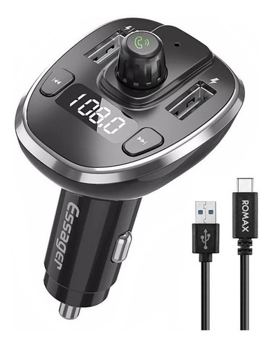 Adaptador Bluetooth Mp3 Llamadas Cargador Transmisor Fm