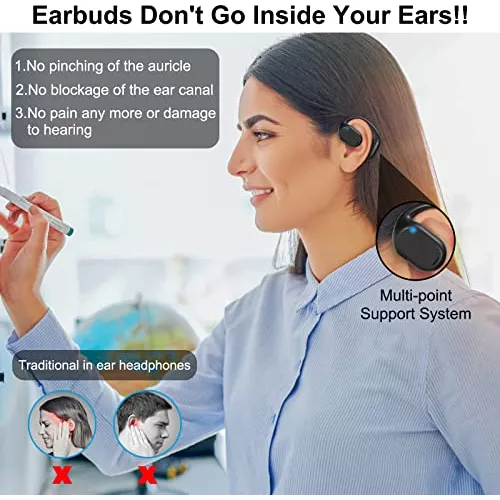 Auriculares inalámbricos, auriculares Bluetooth 2023 5.3 HiFi estéreo,  auriculares intraurales de 40 horas de reproducción, auriculares Bluetooth  con