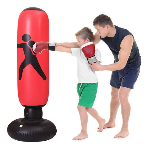 Saco De Boxeo Inflable Para, Saco De Boxeo(rojo)