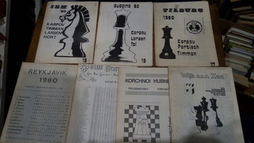 Ajedrez 6 Boletines De Torneos De 1980 Con Todas Las Partida