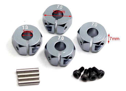 5 Modelo Rc 12mm Cubos De Rueda Hexagonal 70mm De Espesor