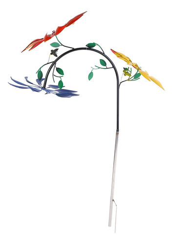 Z Molinillo De Viento De Flores Multicolores Con 3 Flores