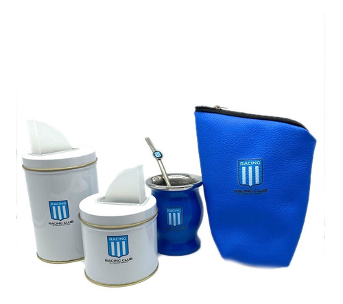 Set Matero Con Azucarera, Yerbera, Mate Y Funda Racing Club