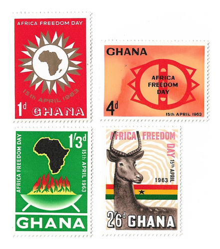 Ghana 1963 Libertad Africana Serie 4v. Mint Completa 127/30 