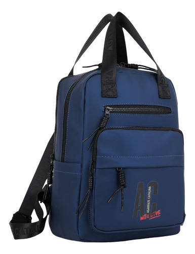 Mochila Engomada Ink Agarrate Catalina Azul Liso