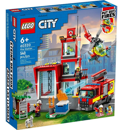 Set 540pzs Lego City Estancion D Bomberos P Niños Original.