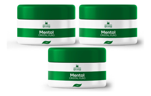 Mentol Cristal Puro Hortelã 15g Original Pureza 100% Kit 3x