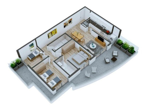 Imagen 2 de 7 de Apartamento 3 Dormitorios En Centro, Maldonado - Italia