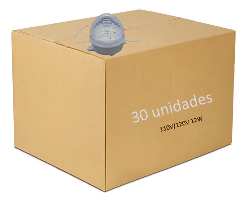 Kit 30 Strobo Led Redondo Flash 12w Decoração Externo