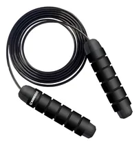 Comprar Corda De Pular Speed Rope Rolamento Cabo De Aço Profissional Rubber Fit Preto