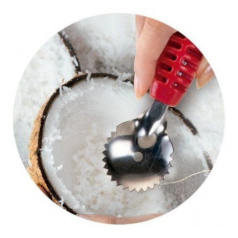 Imagem 5 de 5 de Raspa Coco Raspador Inox Manual Com Cabo Reforçado Keita