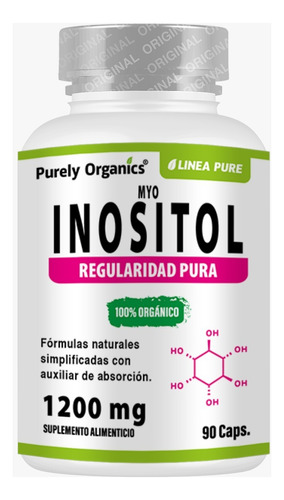 Myo Inositol Pure Orgánico Purely Organics 90 Cápsulas Sabor Sin sabor
