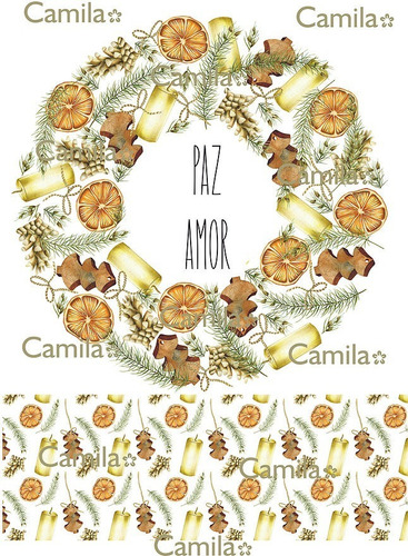 Imagen 1 de 1 de Camila Navidad - Lámina Decoupage Paz Y Amor 2 A4 Nav2032