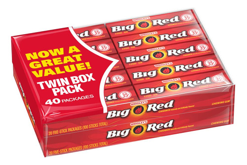 Big Red Wrigley's Chicles Americanos Pack Con 40 Blisters