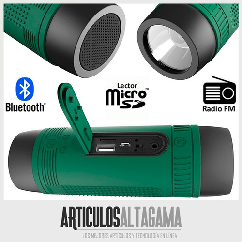 Imagen 2 de 5 de Parlante Para Bicicleta Con Bluetooth Linterna Power Bank