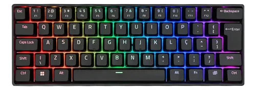 Teclado Magnético Akko Preto 3061s Abnt2 Switch Sakura Rosa