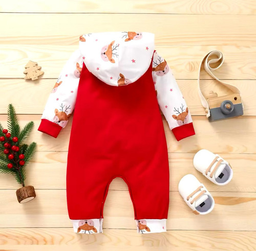 Ropa Primera Navidad Bebé Pants Con Capucha First Christmas